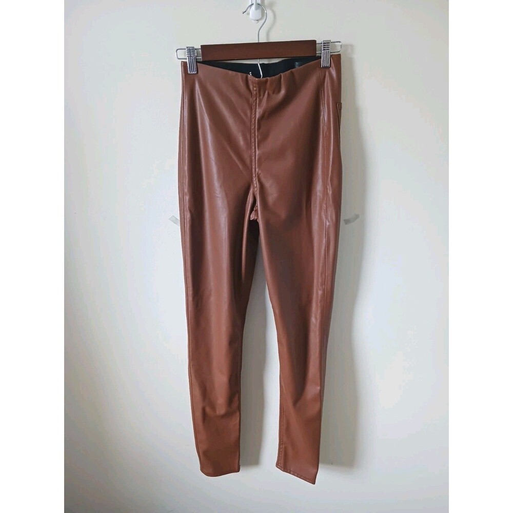 Rag &‎ Bone Faux Leather Leggings Petite PS Brown High Rise Stretch Pants